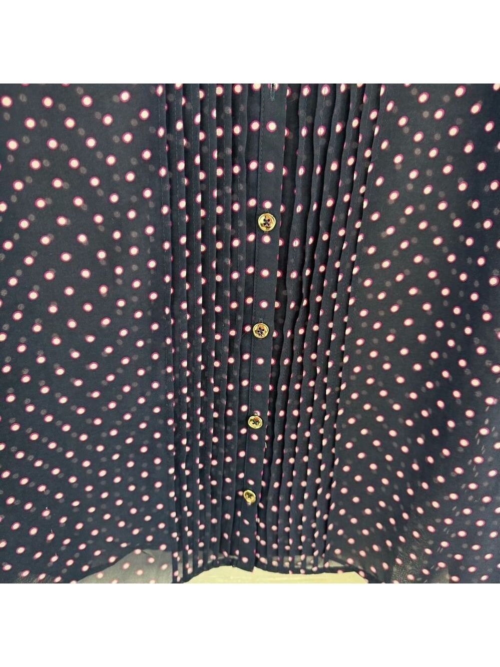 Long Tall Sally Polka Dot Semi Sheet Button Down Top - Picture 2 of 6